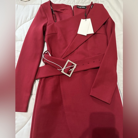 Lavish Alice Ponte Asymmetric Long-Sleeve Dress - Picture 5 of 5